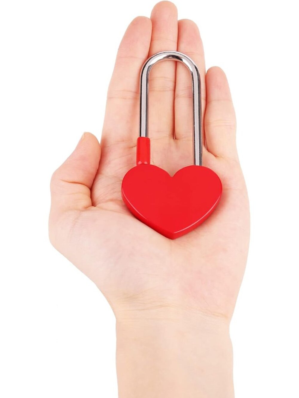 2PCS 3.5" 50mm Love Lock Heart Padlock,Red Single Heart Wish Lock for Lovers Wed - Picture 5 of 7